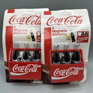 Vintage 1995 Coca Cola 3 Bottle Pack Magnet - Picture 1 of 7
