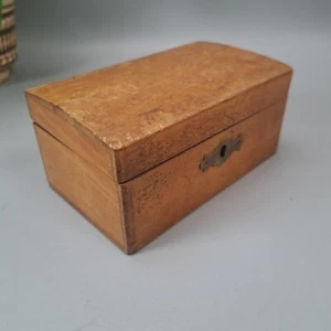 antique wooden domed treasure box money box piggy bank savings no key - Picture 1 of 6