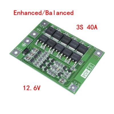 MARKENLOS 3S 40A 12.6V 18650 Li-ion Li-ion Battery BMS Balanced/Enhanced Protection Board