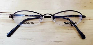 Nikon Eyeglasses Frame Titanium 140 0458 NT6010 46 20 Half Rim Cocoa NEW - Picture 1 of 12