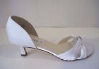 Coloriffics FANTASY White Satin Bridal Shoes Rhinestone Front Size 7 1/2M 