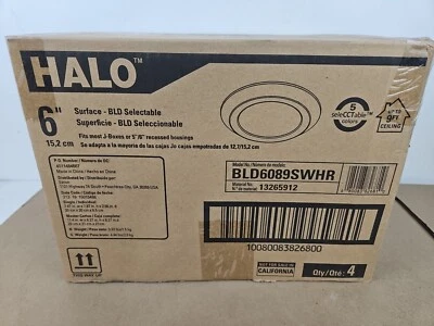EATON'S LIGHTING DIVISION 4 PC LOT HALO BLD6089SWHR BLD 6 in. White Integrated Recessed Ceiling Light
