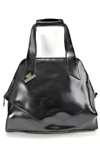 CROMIA Black Leather Top Handle Satchel Bag - Picture 1 of 12
