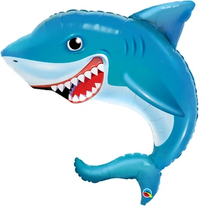 36" Smilin' Shark Foil Balloon - Under The Sea - Qualatex party decoration - Picture 1 of 1