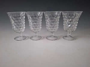 Fostoria American Low Footed WATER GOBLETS Set of Four 5 1/2 in Tall - Picture 1 of 2