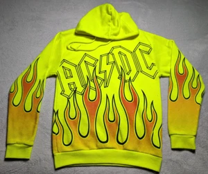 ACDC Flames Sudadera con Capucha Amarilla Pequeña 2019 Rock Band Heavy Metal Sudadera - Imagen 1 de 7