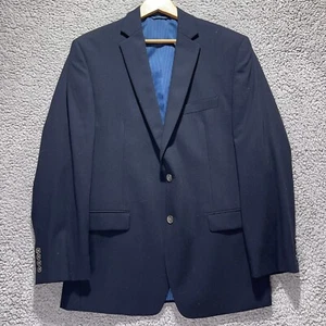 Calvin Klein Size 40R Black Blazer 2-Button Notch Lapel Single Breasted Vented - Picture 1 of 8