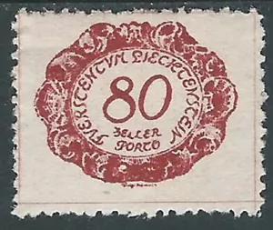 1920 LIECHTENSTEIN SEGNATASSE 80 H VARIETà L DI HELLER MH * - R30-4 - Picture 1 of 1