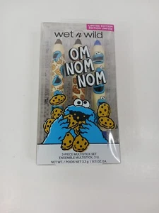 Wet n Wild SESAME STREET Multistick OM NOM NOM 3 Piece Set COOKIE MONSTER - Picture 1 of 3