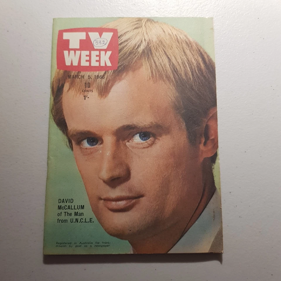 TV Week Brisbane March 5 1966 David McCallum The Man from UNCLE colour article - Image 1 of 1