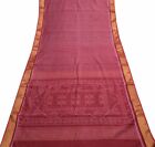 Sushila Vintage Maroon Floral Saree 100% Pure Cotton Printed Indian Sari Fabric