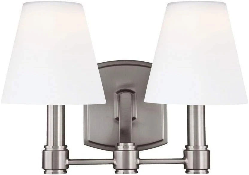 Tocador de pared Feiss VS22302SN Leddington con pantallas de iluminación, 2, níquel satinado Foto 1 de 1