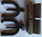 STARRETT NO. 278 SET OF MATCHED V-BLOCKS AS PICTURED USED W/ CLAMPS AS PICTURED