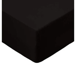 Hoja ajustada de microfibra Amazon Basics, individual, negra - Imagen 1 de 3