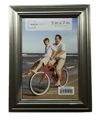 二手状况完好 Mainstays 5x7 英寸 装饰金属相框锡纸饰面墙面/桌面 — 第 1/4 张图片
