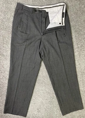 Lanvin Paris Men's Cotton Pants Dark Gray Size 34x27 wool Made in Italy - Image 1 of 4