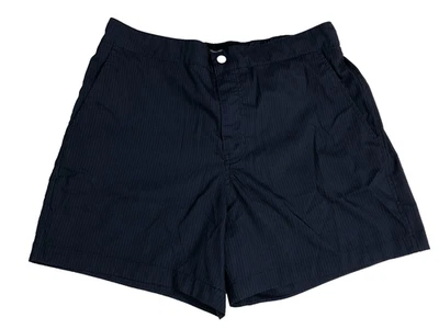 Abercrombie & Fitch 短裤男式中号海军蓝条纹弹力内衬网眼布 — 第 1/4 张图片