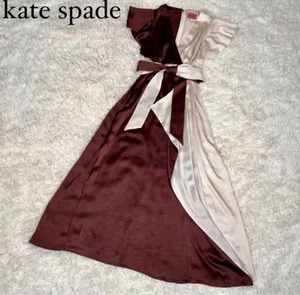 Kate Spade Dress Maxi Dress Brown x Ivory Size 6 L. Good Condition N2571 - Picture 1 of 24