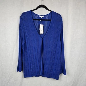 W Lane Size XXL Open Weave Blue Cardi Cardigan BNWT (20" Bust) - Picture 1 of 11