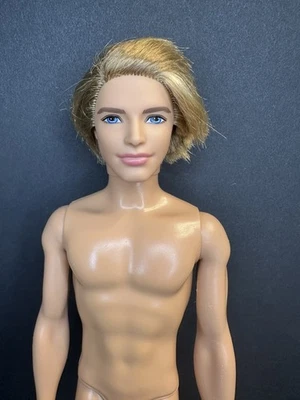 Barbie Ken Nude Fashionista Doll Rooted Hair Blonde Blue Eyes 2009 Straight Arms - Image 1 of 4