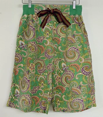 Anthropologie Lilka Бермудские Шорты S Зеленый Пейсли Цветочный Принт Boho Festival - Изображение 1 из 4