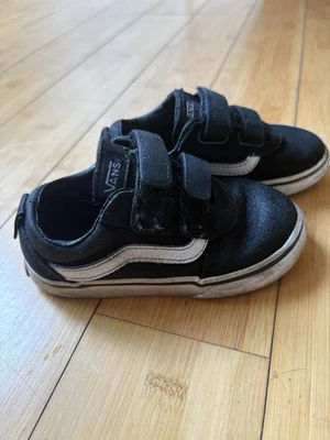 Vans Niño Pequeño Talla 8 Negro Gamuza Old Skool Zapatos Atléticos Gancho y Lazo Foto 1 de 4