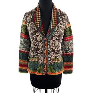 Cárdigan Suéter Chaqueta Floral Manga Larga DE COLECCIÓN IVKO Mezcla Lana Talla S M? - Imagen 1 de 8