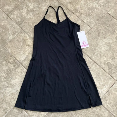 90 Degree by Reflex Youth Girls Size L Charmed Tennis Dress  Shelf Bra Black NWT - Image 1 of 4