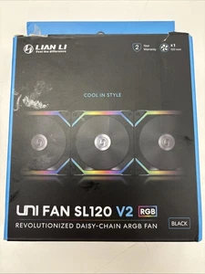 Lian Li UNI FAN SL120 RGB 120mm V2 NOIR unité unique - Photo 1/2