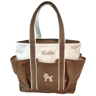 Vintage LL Bean Gardening Boat and Tote Utility Canvas Bag Zip Garden Embroidery - Image 1 of 4