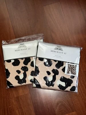 2 merchant 41 pillow covers, peach leopard print knit - Image 1 of 3