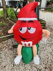 Gemmy Airblown Inflatable Christmas M&M Red Sitting On a Present 3.5ft