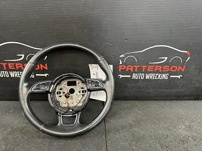 2016 AUDI A7 LEATHER WRAPPED 3 SPOKE STEERING WHEEL WITH ACCESSORY CONTROL BLACK - Image 1 of 4