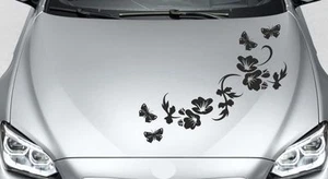 Aufkleber Auto CAR STYLE Motorhaube Tattoo Tribal Blumen Ranke Schmetterling  70 - Bild 1 von 1