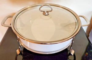 Chantal Grand Buffet Saute Kasserolle mit Warmhalteständer, 3 Quart/Liter -- EUC - Bild 1 von 6