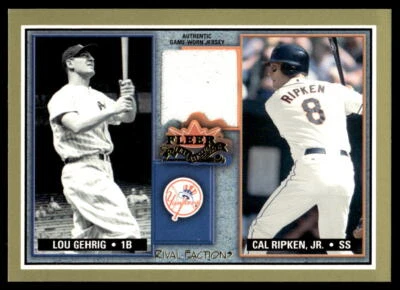 2002 Fleer Fall Classic #RF LG-CR Cal Ripken Jr. / Gehrig MEM BASEBALL Orioles - Image 1 of 2