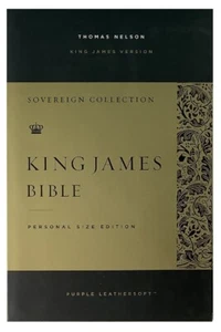 Thomas Nelson KJV Bible; Sovereign Collection; 2021 Purple Leather Soft 9.5 Font - Imagen 1 de 8