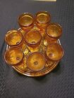 Vintage+Indiana+Glass+Tiara+Amber+8+piece+set+Cordial+Glasses+and+Tray