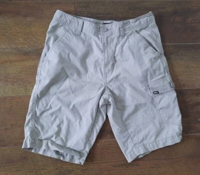 Vans Boy Youth Size 14 Cargo Shorts Beige Gray Check 9" Inseam 100% Cotton - Image 1 of 4