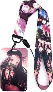 Lanyard with ID Badge Holder Kamado Nezuko Demon Slayer Keychain Phone Strap - Picture 1 of 6