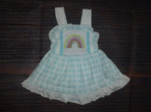 NEW Boutique Baby Girls Rainbow Ruffle Romper Dress 0-3 Months - Picture 1 of 3