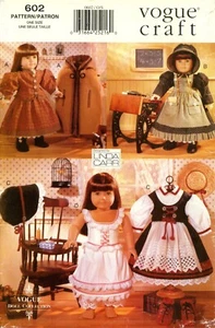 Vogue 602 Early American Outfits Muñecas 18" Bloomers, Capa, Vestido, Delantal UC 9641 - Imagen 1 de 4