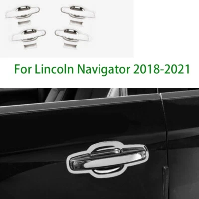 Ajuste para Lincoln Navigator 2018-21 acero cromado puerta exterior cuenco taza cubierta moldura Foto 1 de 4
