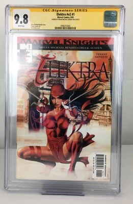 Elektra #v2 #1 MARVEL Comics CGC Signature Series Brian M Bendis Grade 9.8 White - Image 1 of 4