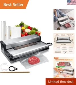 Edelstahl Vakuumierer mit integriertem Schneider & Außenschlauch - 95Kpa - Bild 1 von 12