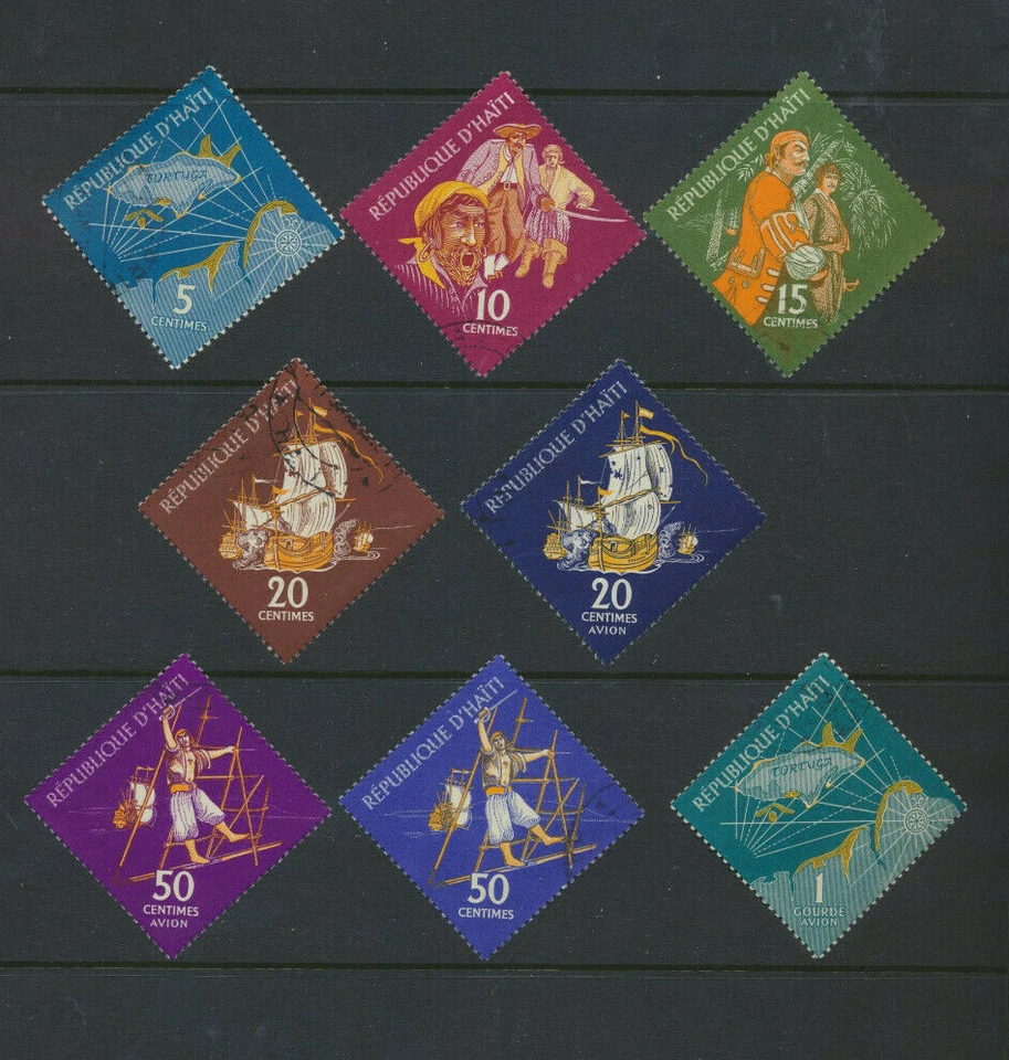 Haiti PIRATES - Tourism 1961 Set of 8 Lightly cancelled (CTO) Stamp Set - Image 1 of 1