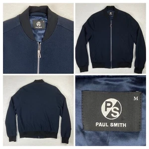 Chaqueta Bombardero Paul Smith Estilo Medio 928P Textura Marina Cremallera Completa - Imagen 1 de 14