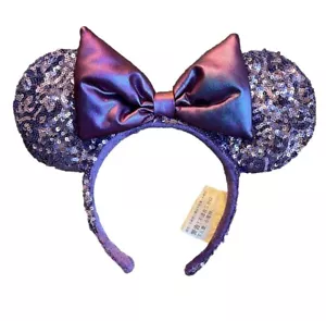 Disney Parks Minnie Mouse Ears Purple Sequin Bow Headband OS - Picture 1 of 7