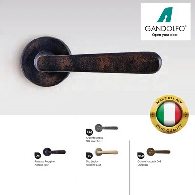 Coppia maniglie maniglia per porte interne modello CARRARA ottone stile classico - Immagine 1 di 2