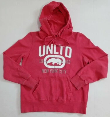 Suéter con Capucha Ecko Rojo Coral Rosa Para Mujer M Nueva York City Bolsillo Foto 1 de 4